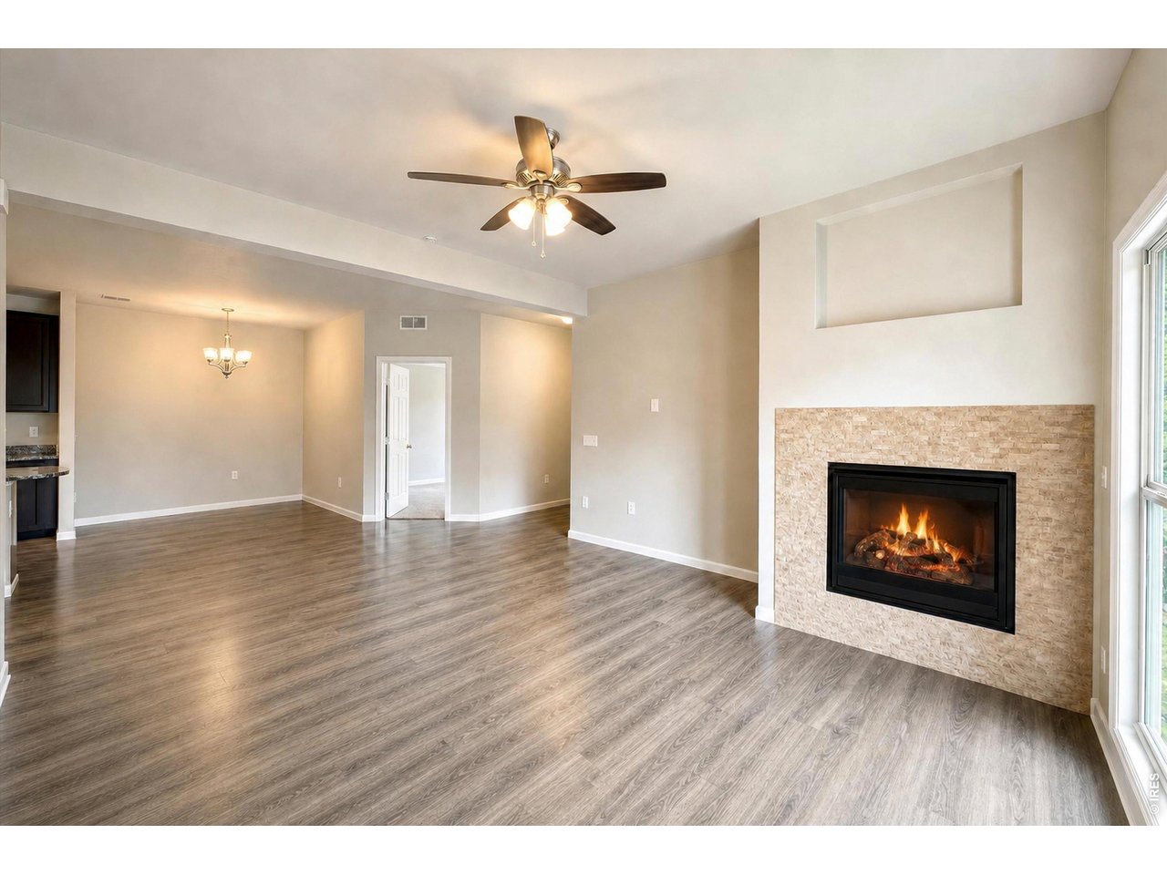 Property Photo 13 Gas Fireplace with Tile Surround