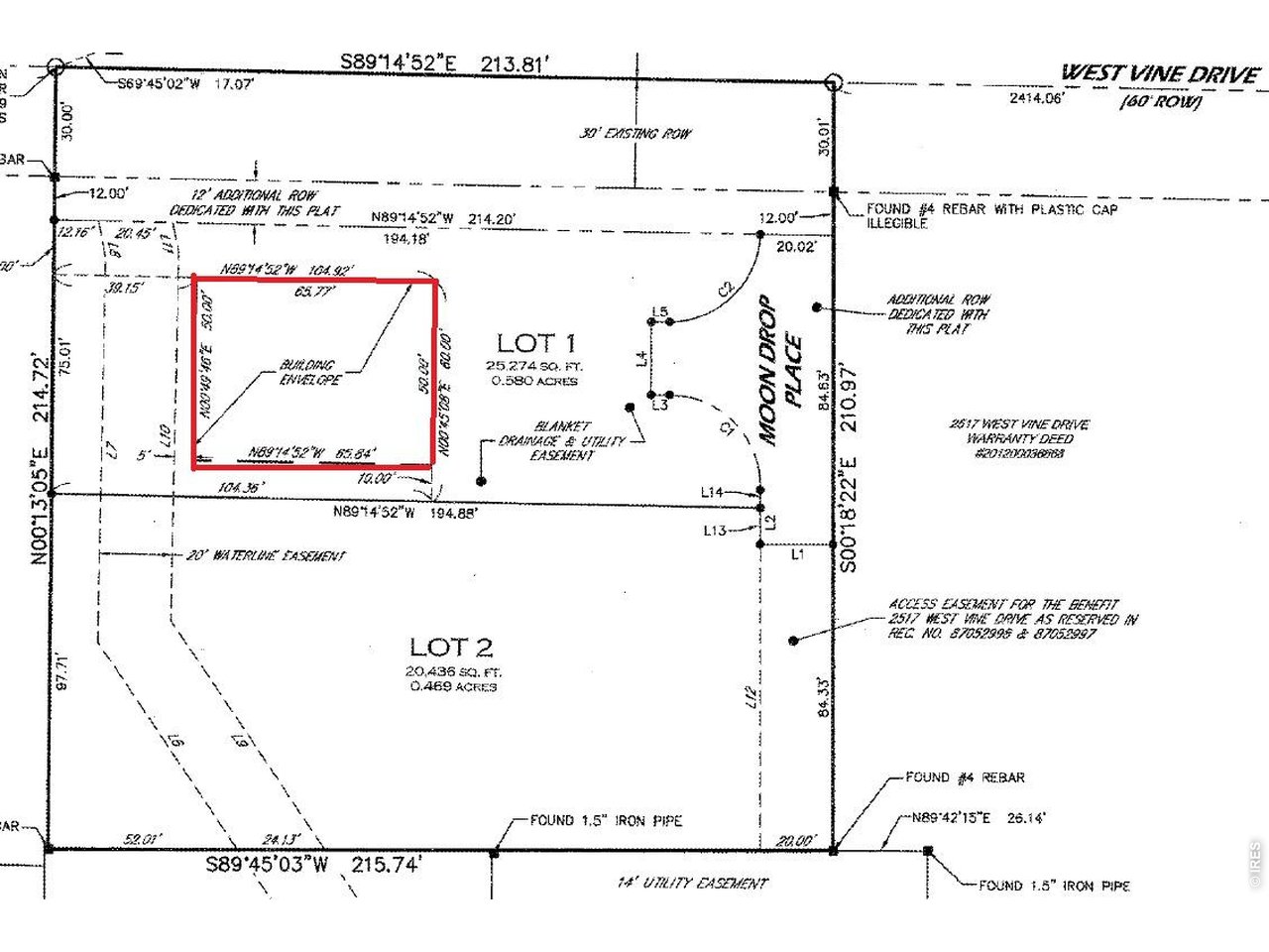 Property Photo 33 Plat map with building envelope highlighted in red.