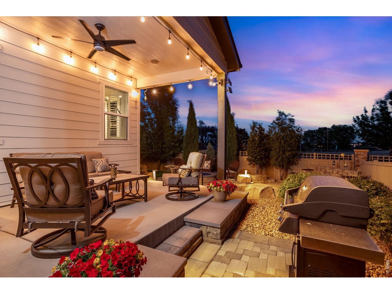 Property Photo 29 Spacious covered patio with built-in speakers! private - no neighbors behind.