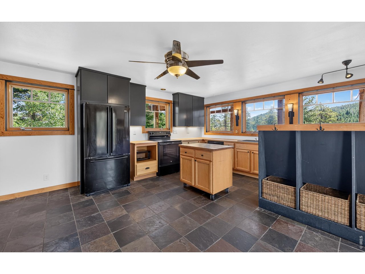 Combined kitchen dining and living room