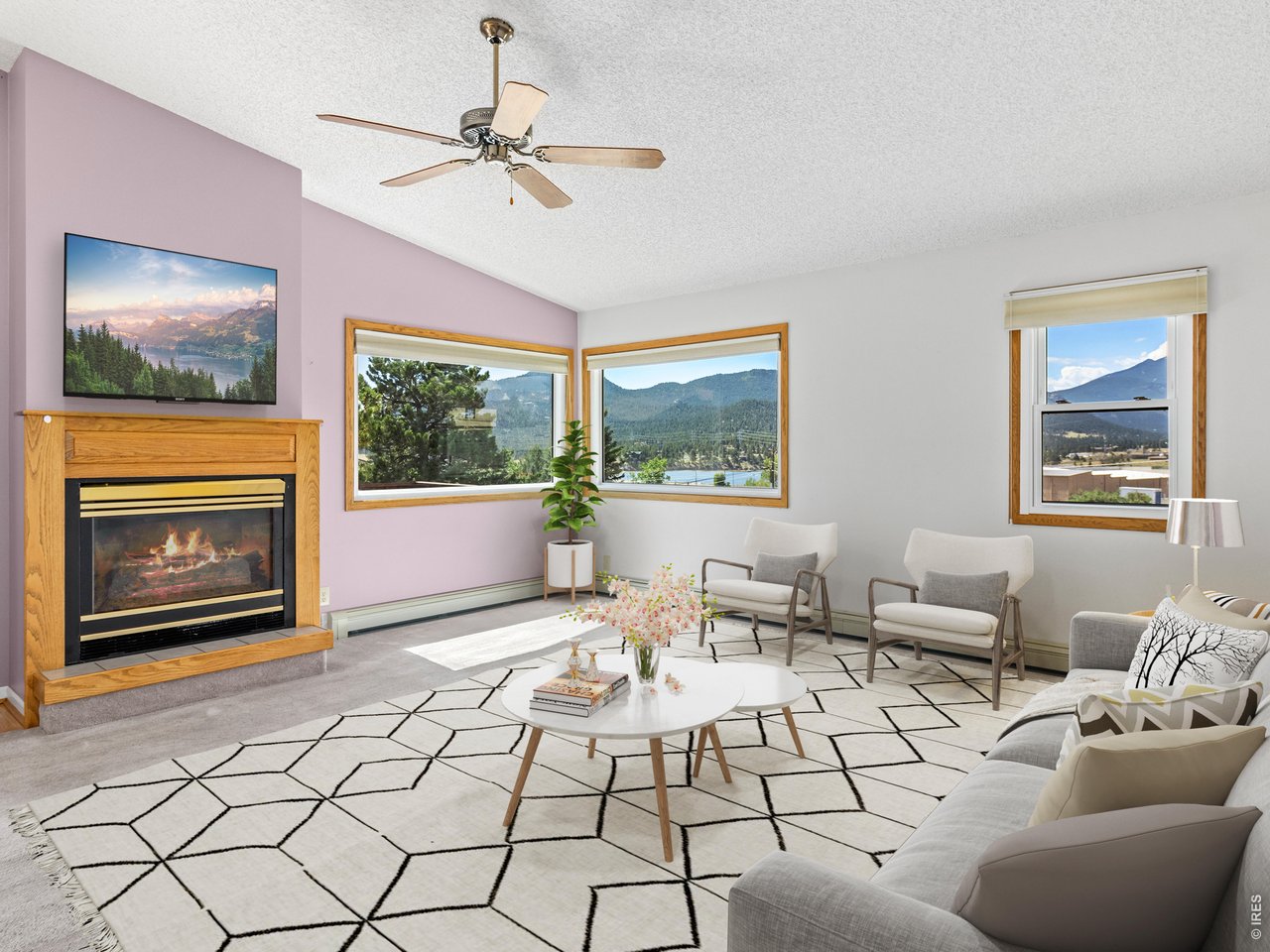 Property Photo 6 Vaulted living room, virtually staged