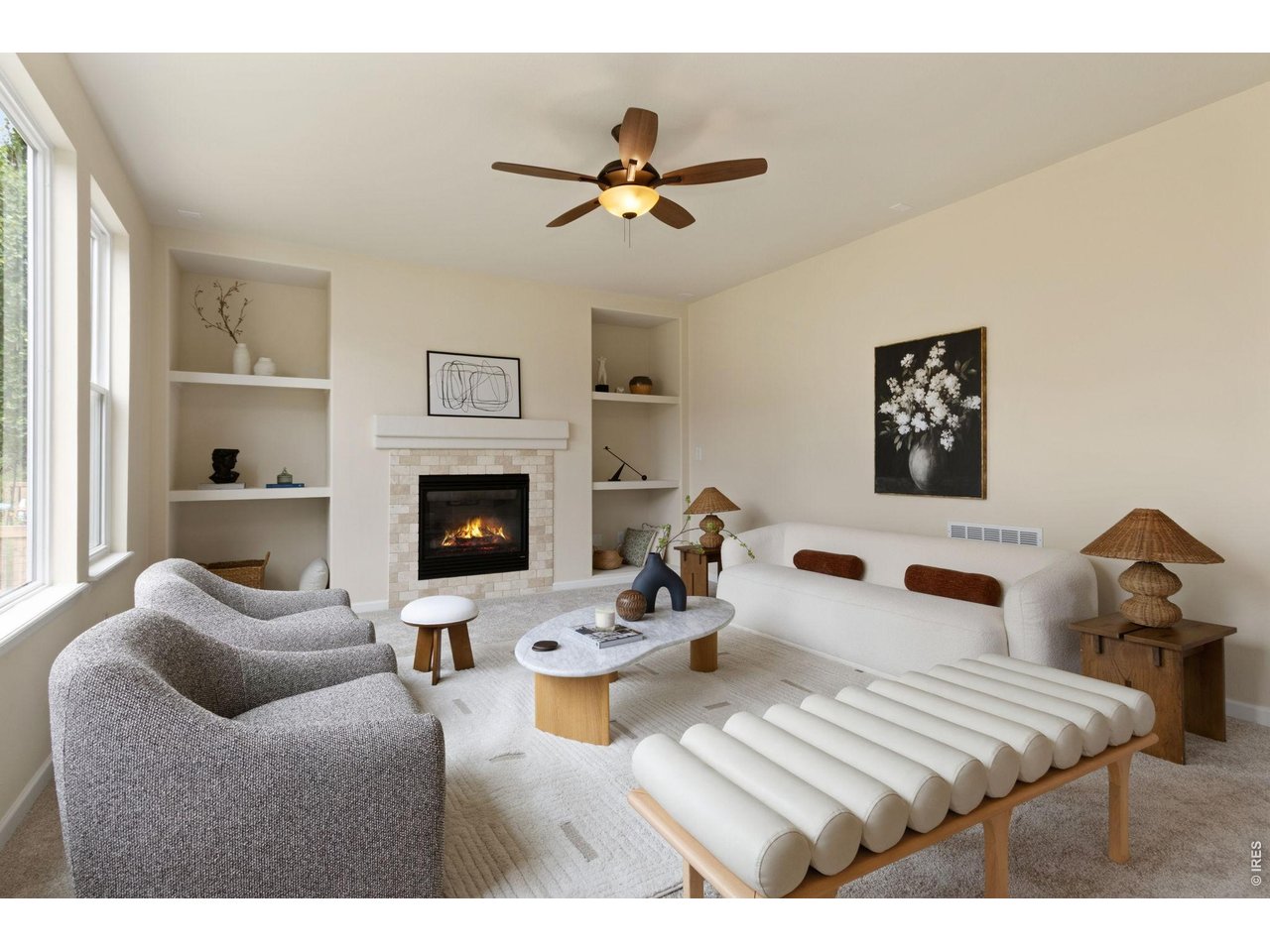 Property Photo 16 Built-in shelves & cozy fireplace