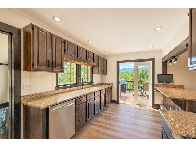 Property Photo 8 kitchen opens to large deck with skyline views