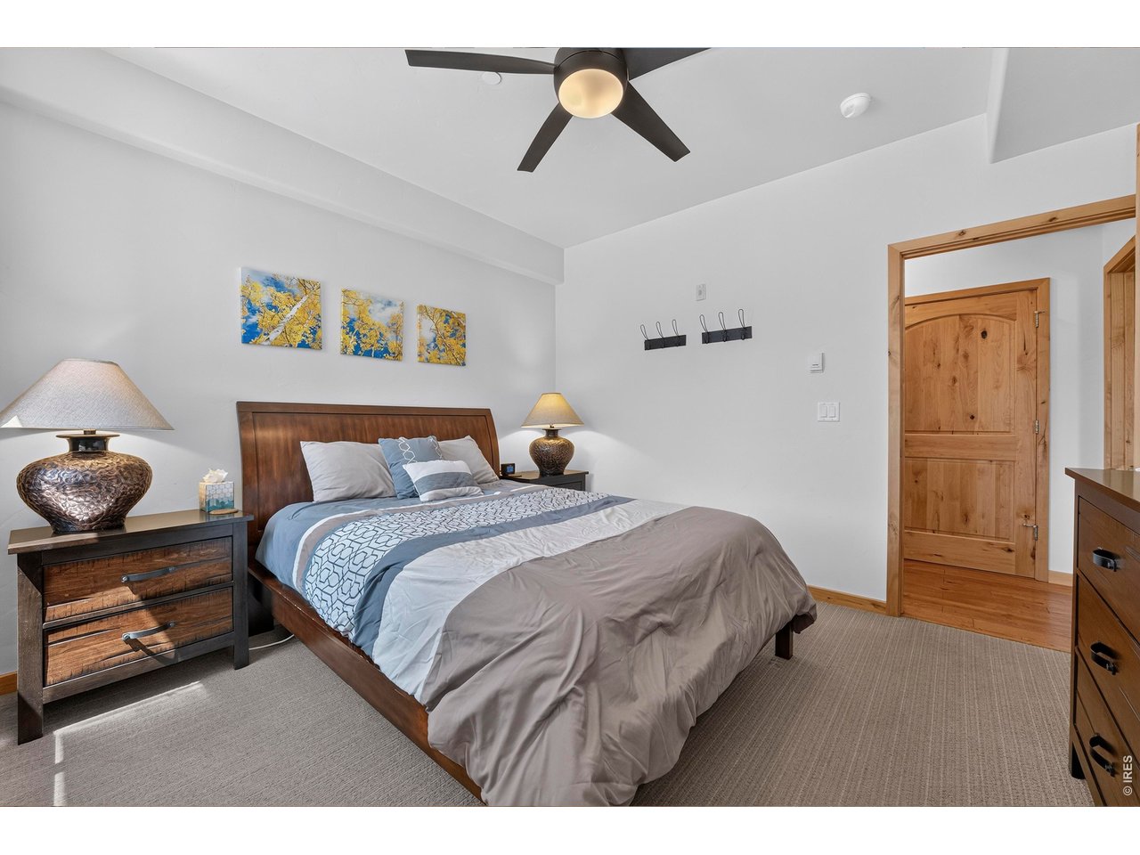 Property Photo 23 Second Bedroom with Ceiling Fan into Second Bathroom