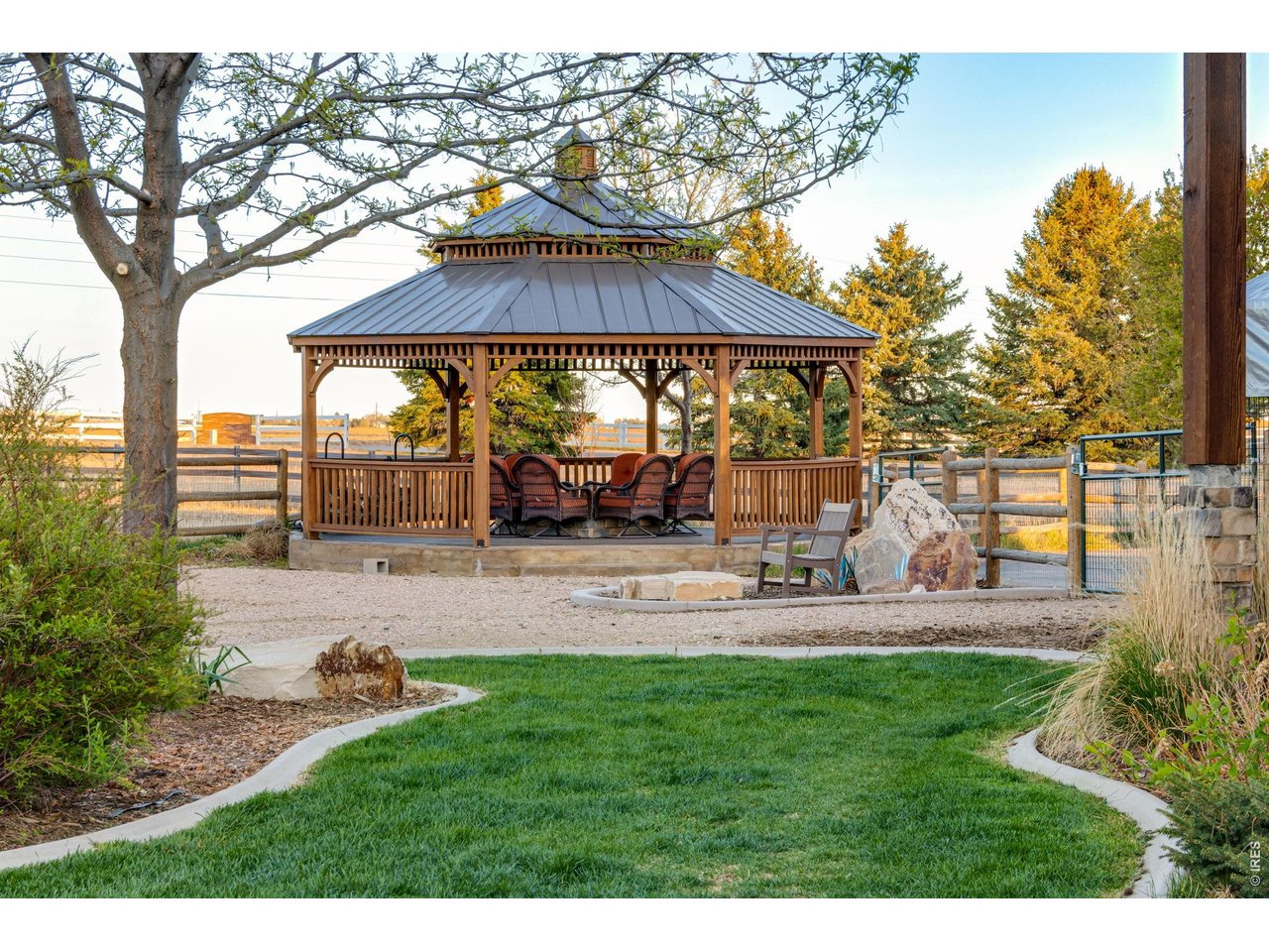 Property Photo 42 New Gazebo with central firepit perfect for those summer gatherings after riding and games.
