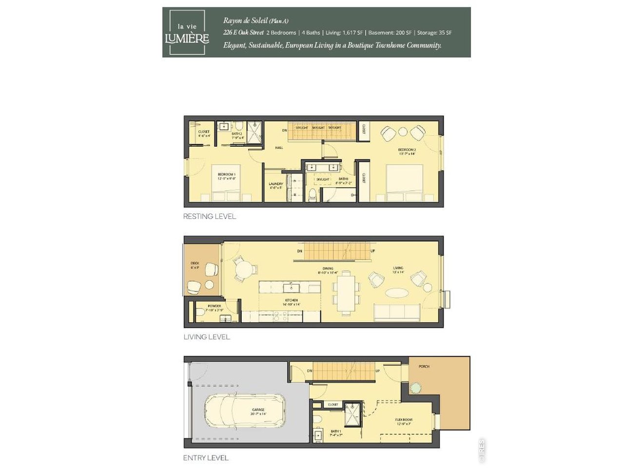 Property Photo 12 Rayon de Soleil, at 1,617 finished square feet with 2 Bedrooms up, 4 Baths and a spacious flex-space area for a wonderful in home office or flexes to a main level 3rd bedroom - attached oversized insulated and finished single car garage