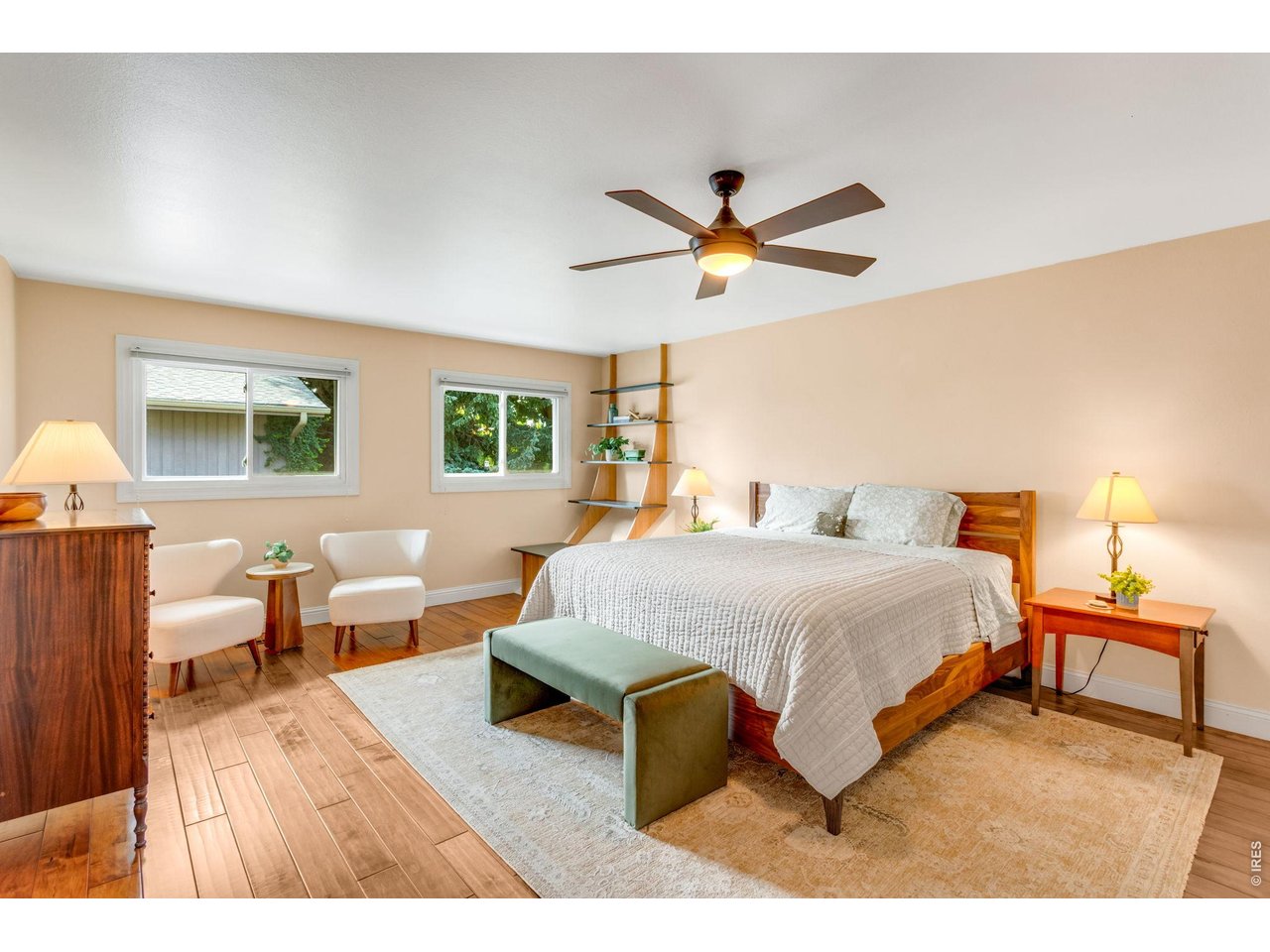 Property Photo 23 19 X 15 Spacious Primary Suite. Newer Windows, stunning HW floors, dual closets, excellent storage.