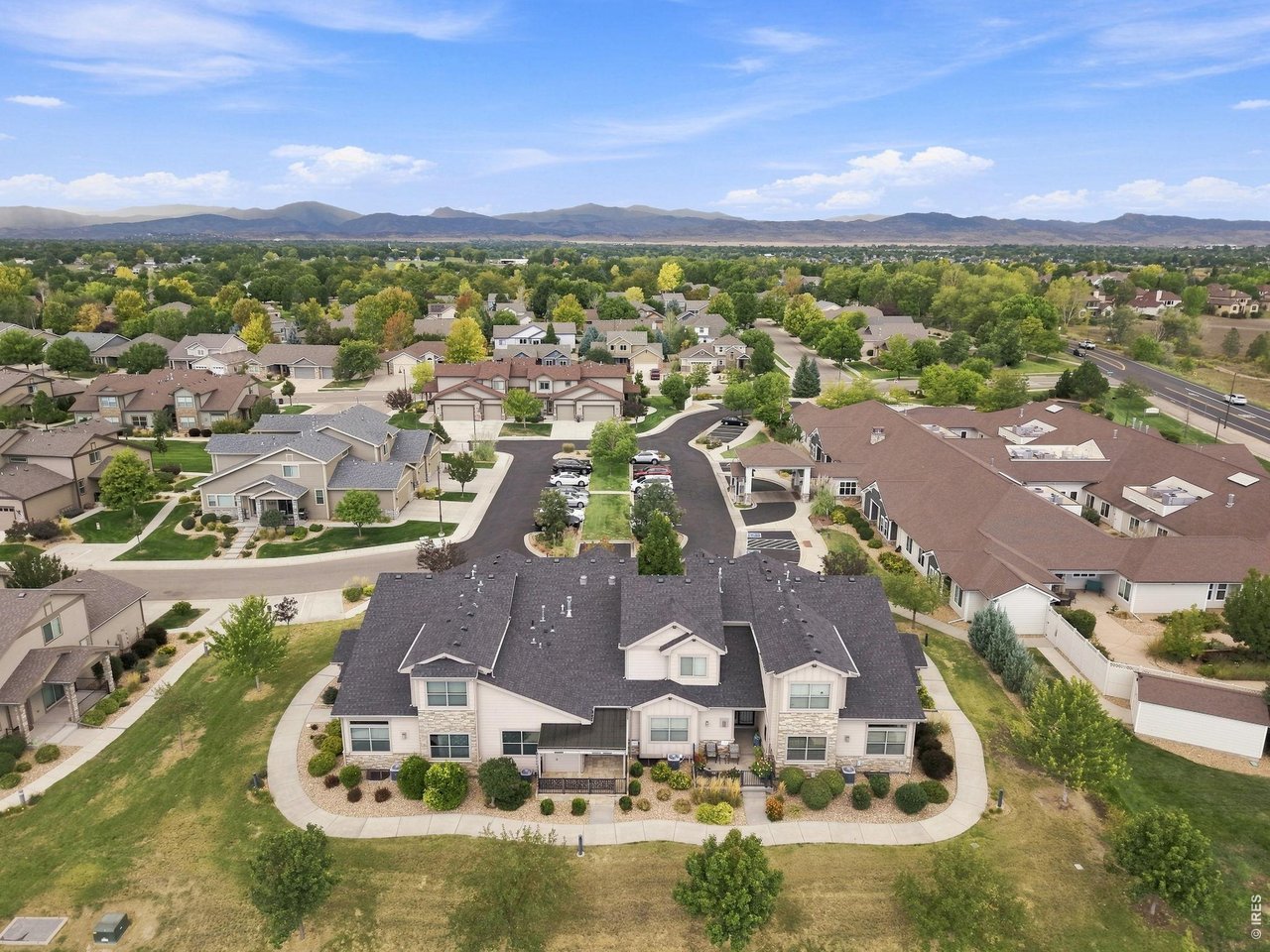 Property Photo 33 Beautiful aerial view showcasing the neighborhood with Colorado mountain views in the distance.