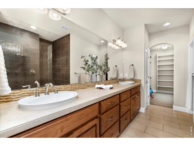 Property Photo 10 The Primary Bathroom features a grand double vanity, walk-in shower with specialty glass, toilet room and huge walk-in closet with solar tube