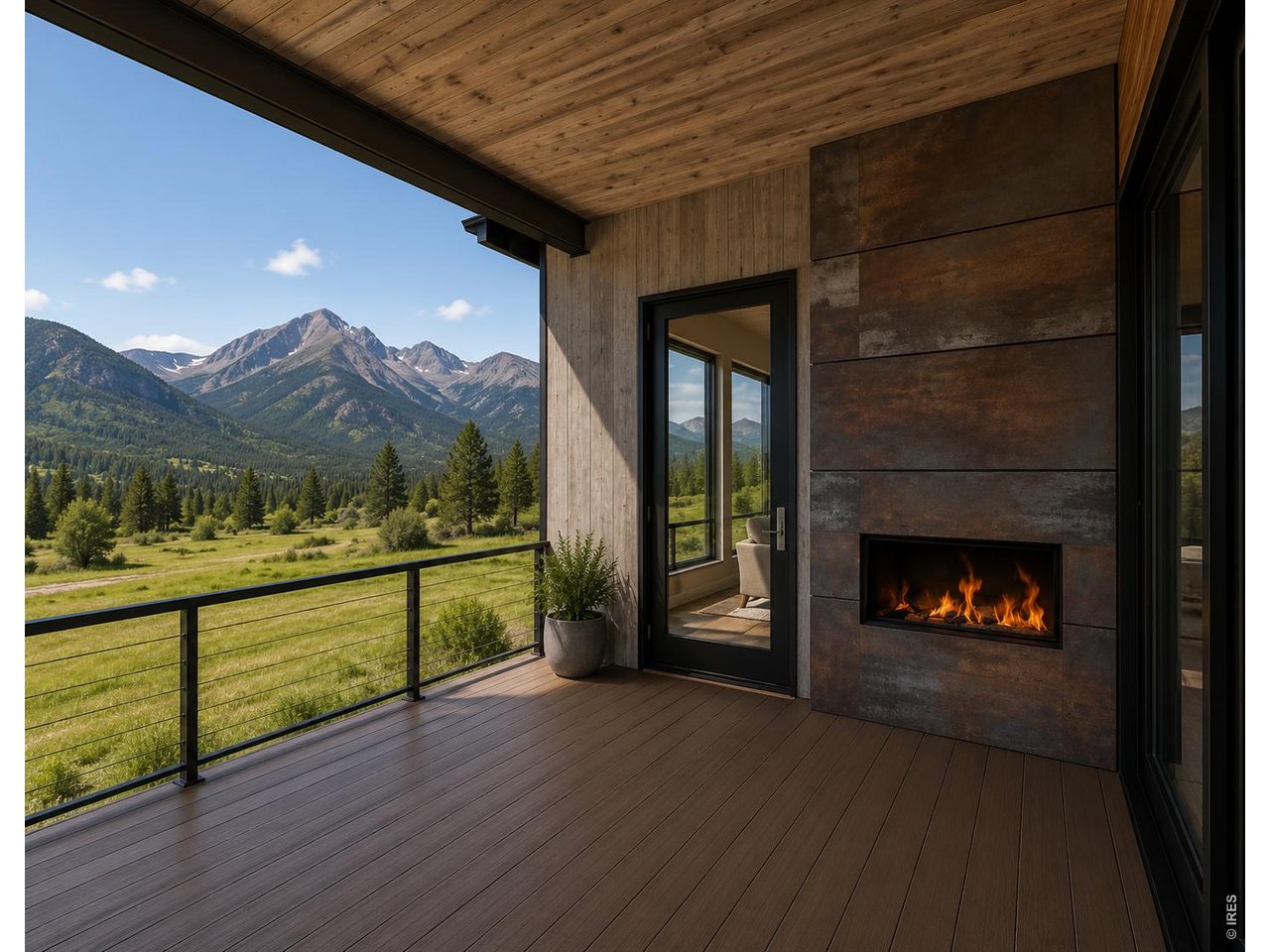 Property Photo 12 Digital rendering of the primary deck with outdoor fireplace