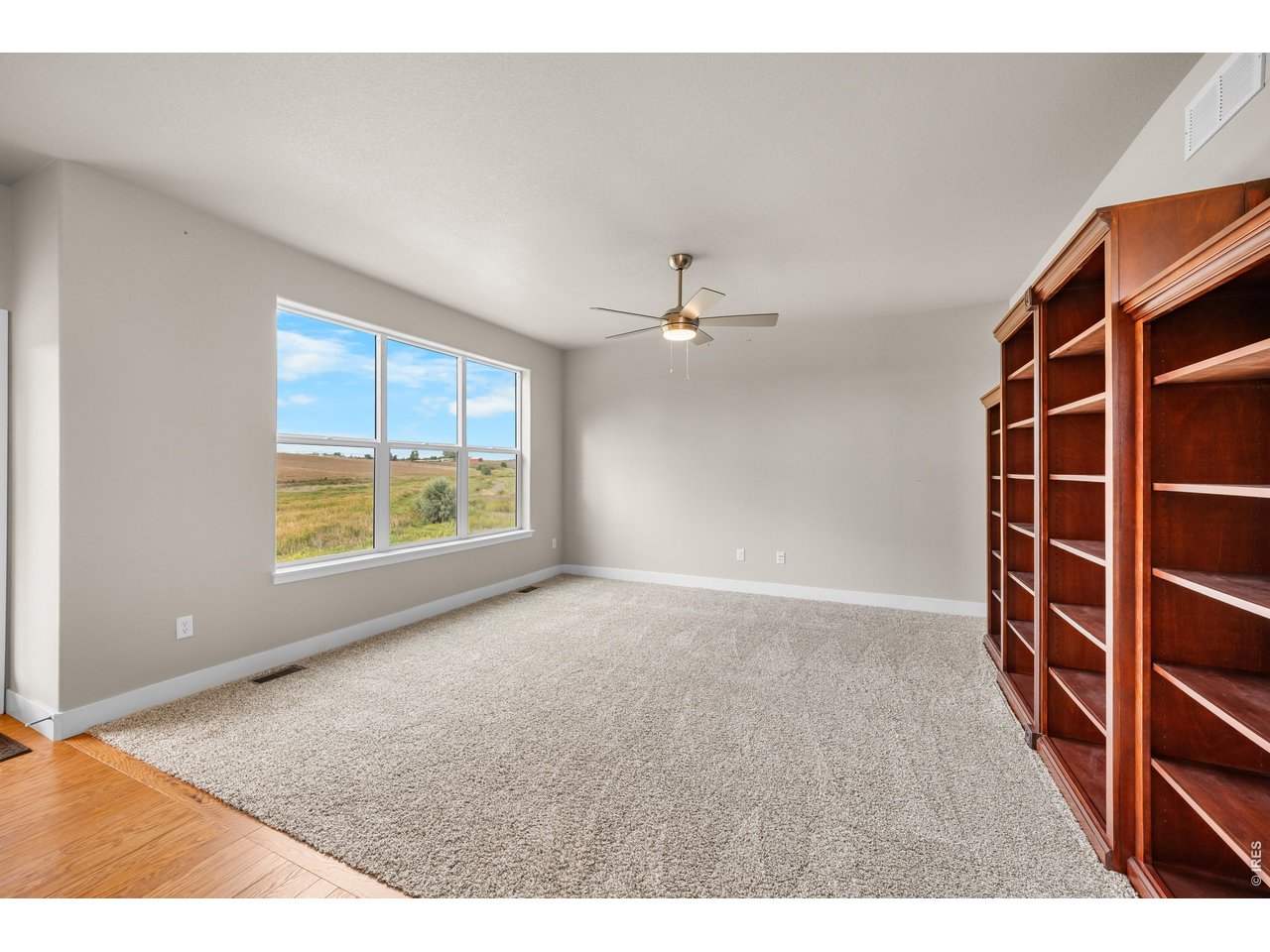 Property Photo 22 Overhead Ceiling Fan and Built in Bookcases stay.