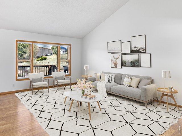 Property Photo 9 Vaulted Living room, digitally staged