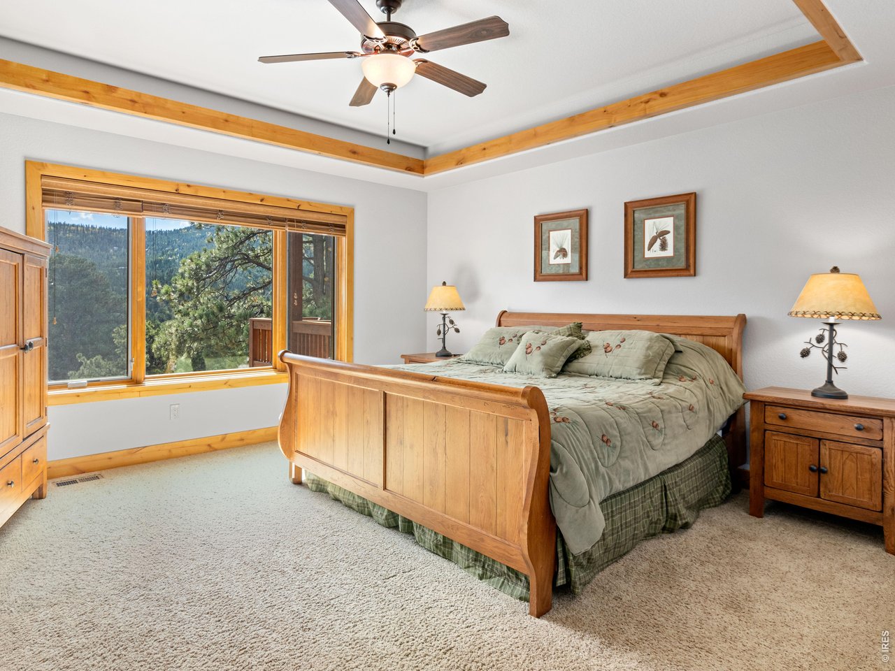 Property Photo 27 Main level primary suite, tray ceiling with soft glow lighting