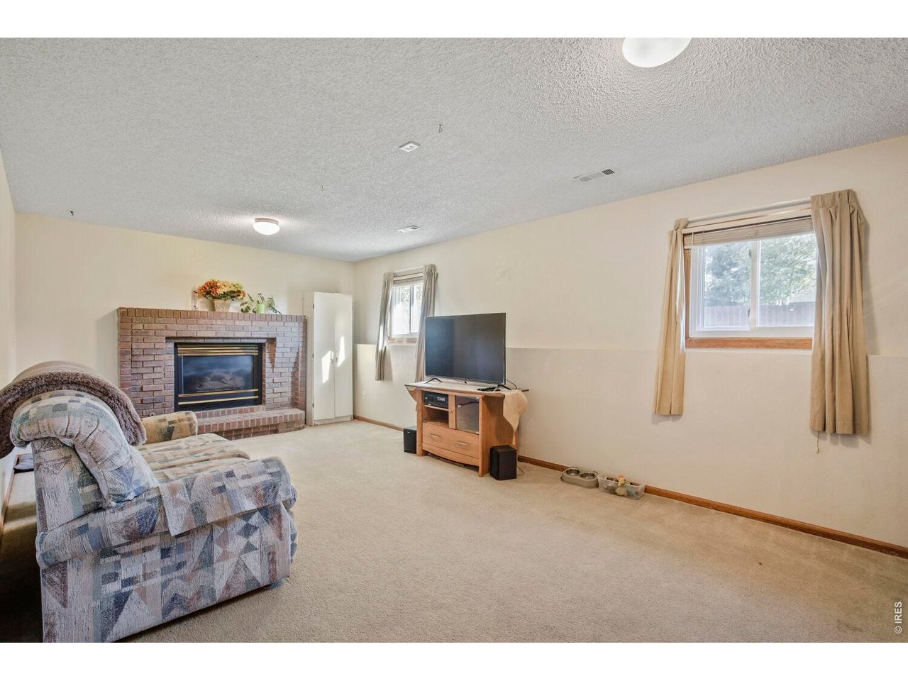 Property Photo 17 Lower level Rec. room with garden level windows and a fireplace