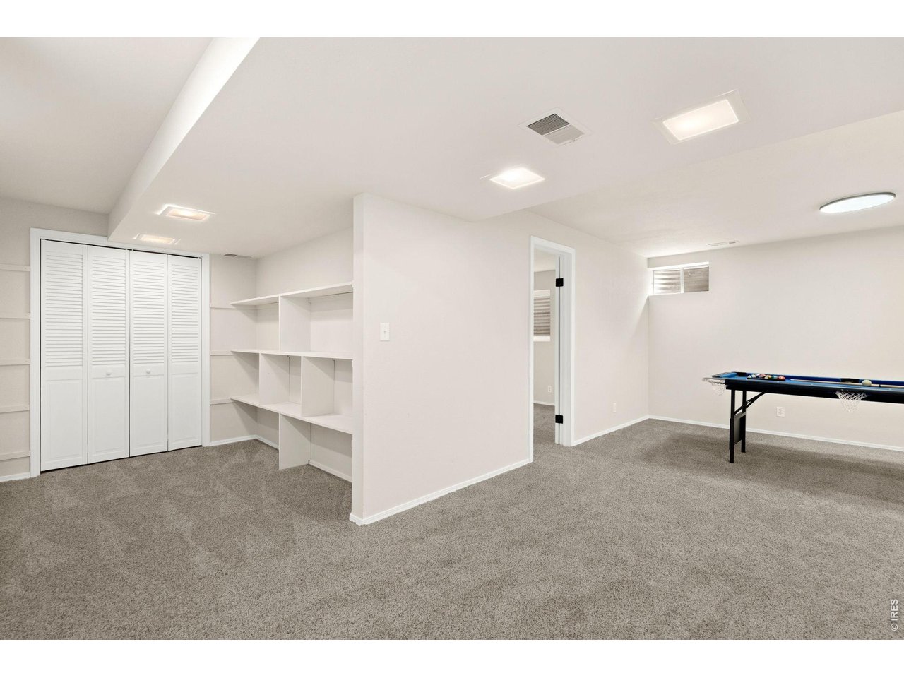 Property Photo 18 Basement recreation room with lots of shelves!