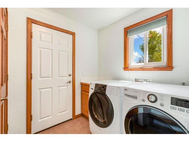 Property Photo 22 Main floor laundry room conveniently located with extra storage and utility sink.