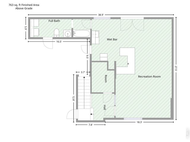 Property Photo 9 1st Floor - Lower level - Laundry / Full Bath and bottom of stairs has access to garage