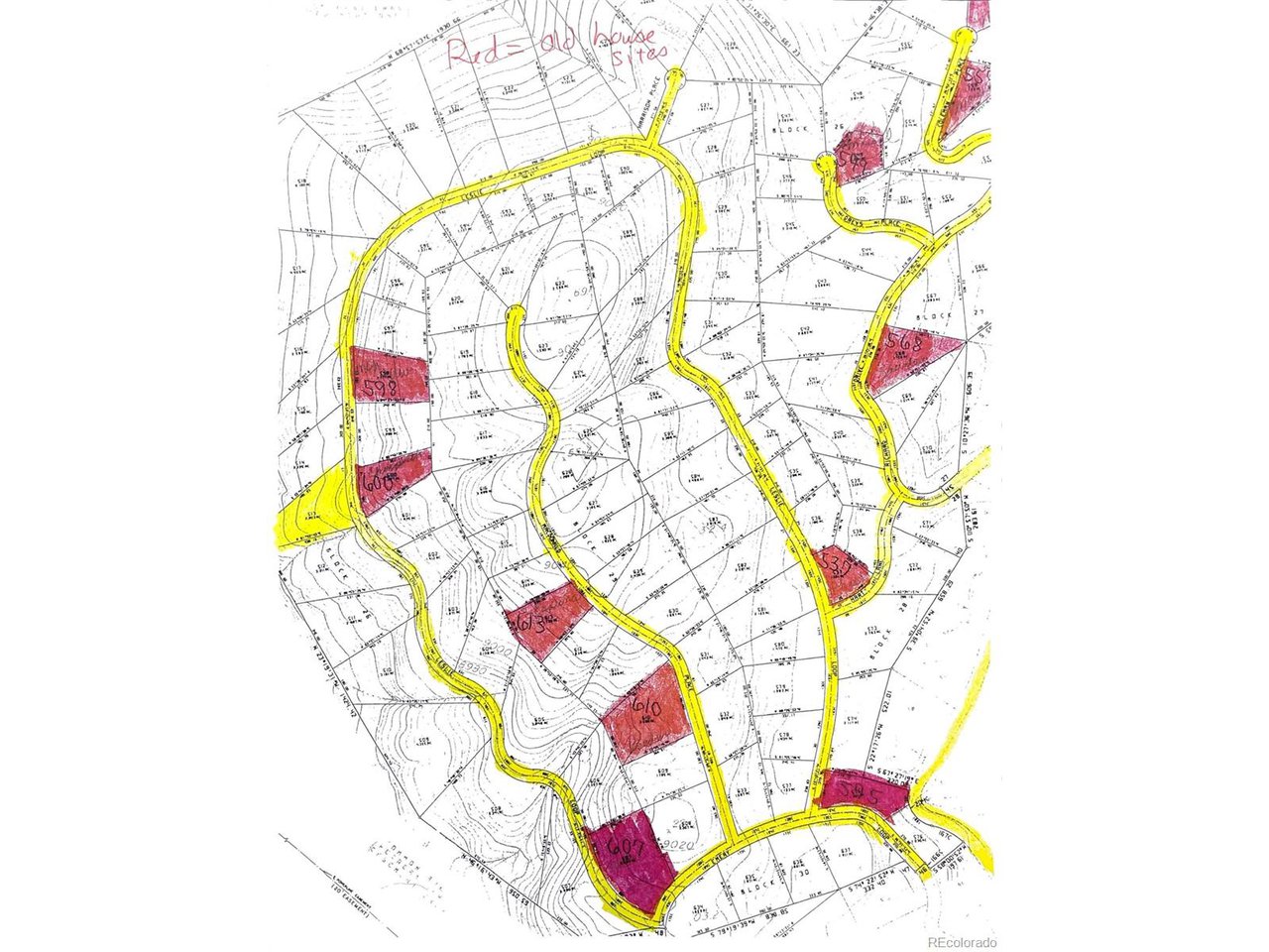 Leslie loop area map showing old home sites