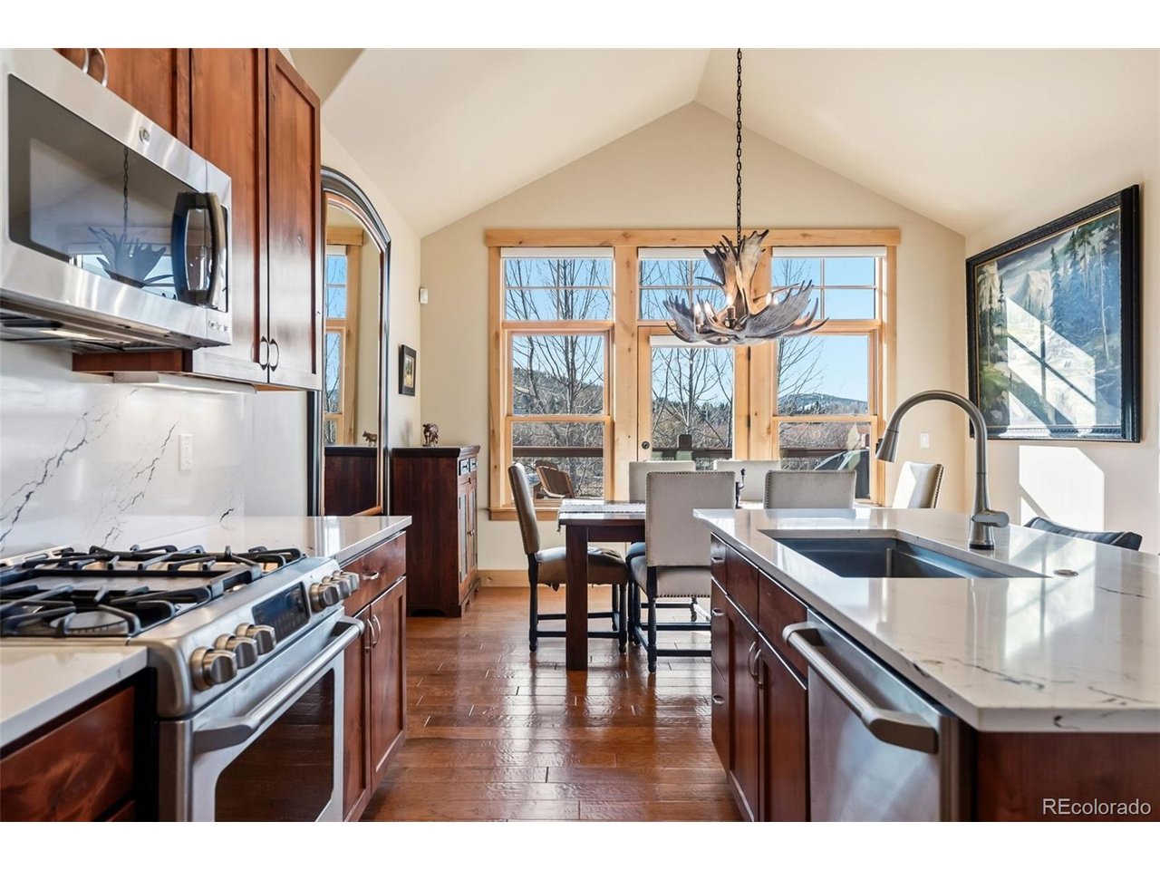 Kitchen view to south.