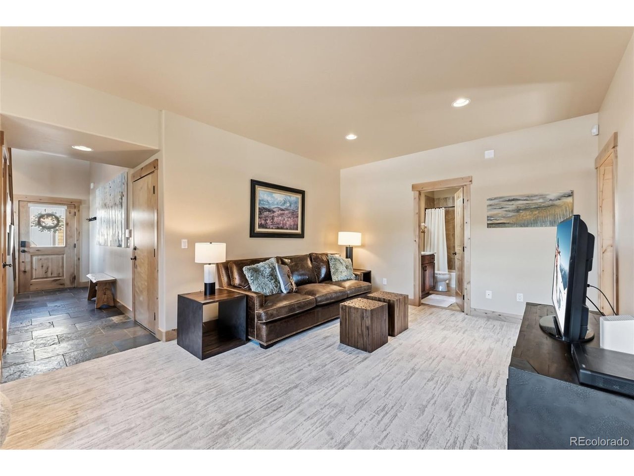 Lower level second living area.