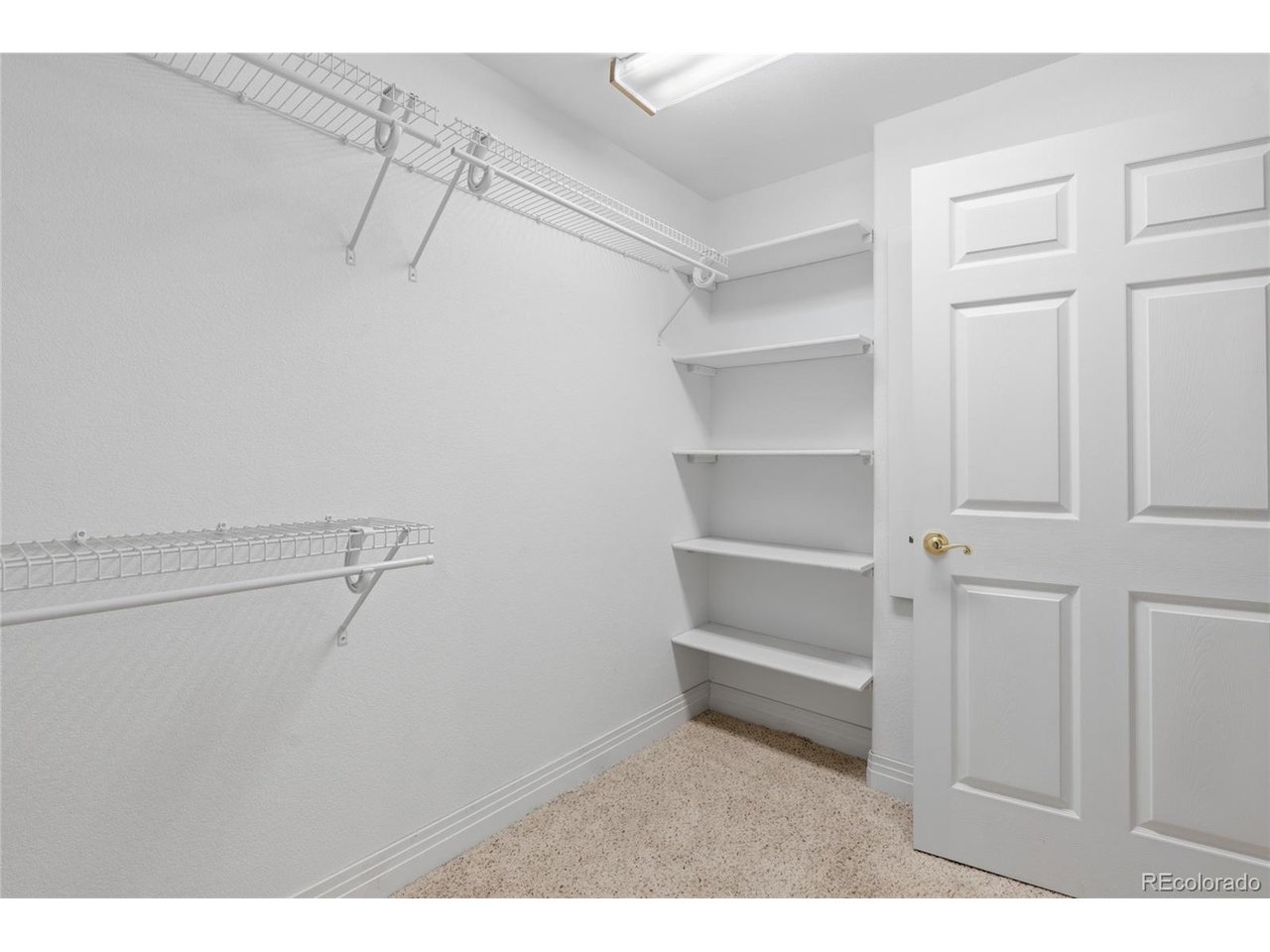 Large walk in closet in lower level bedroom