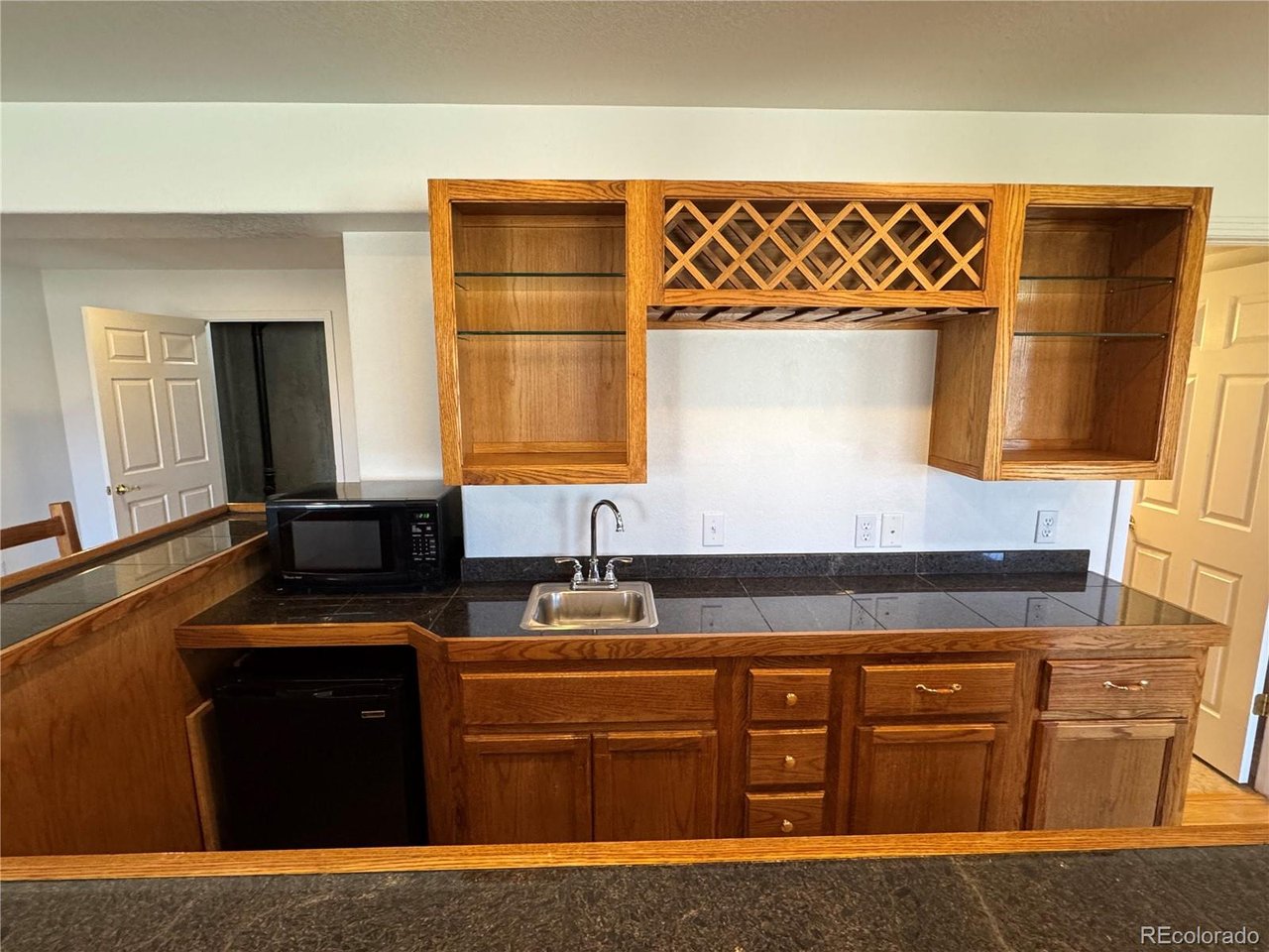 Bar includes microwave and mini frig