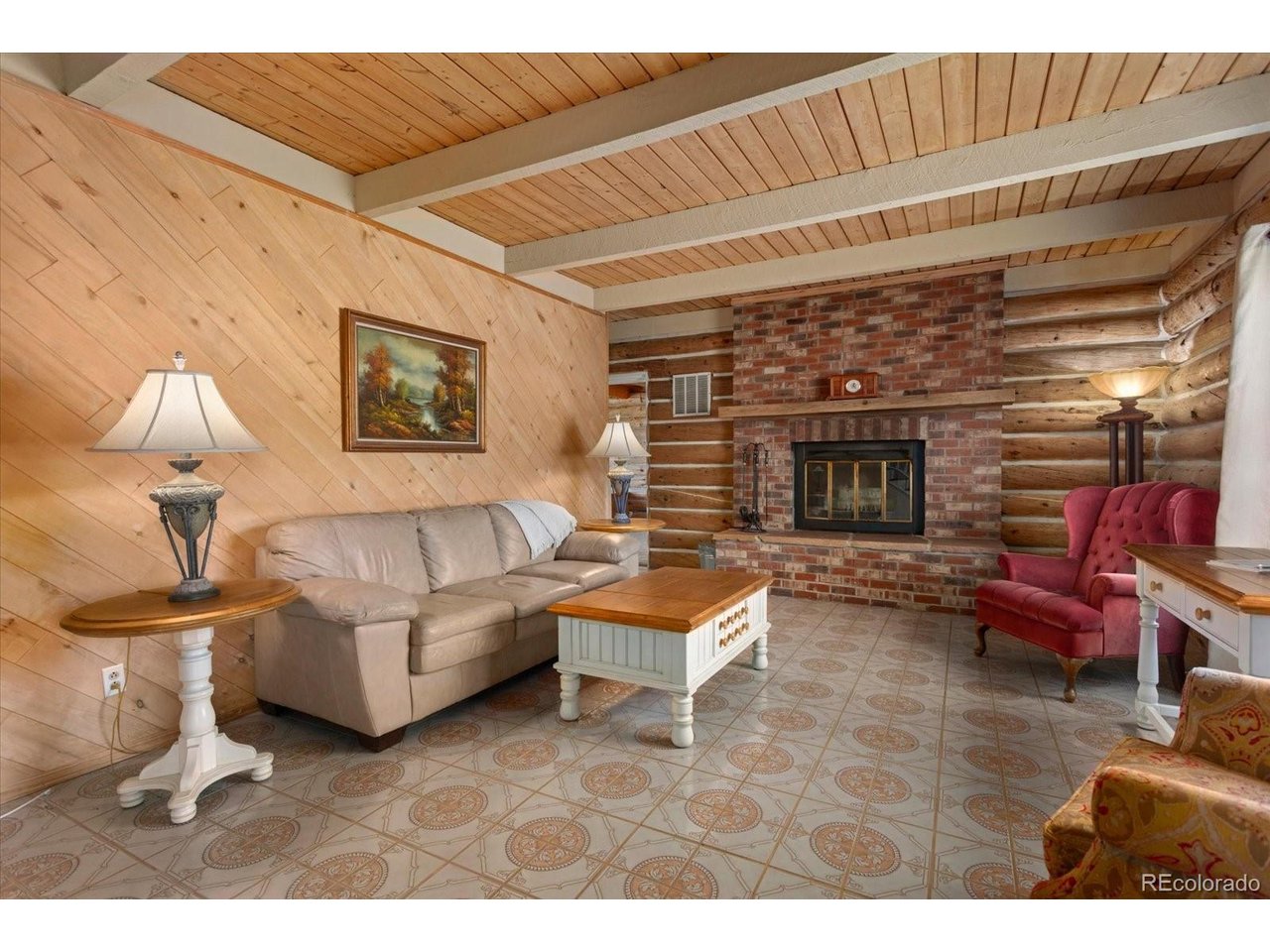 Family Room - Wood burning fireplace