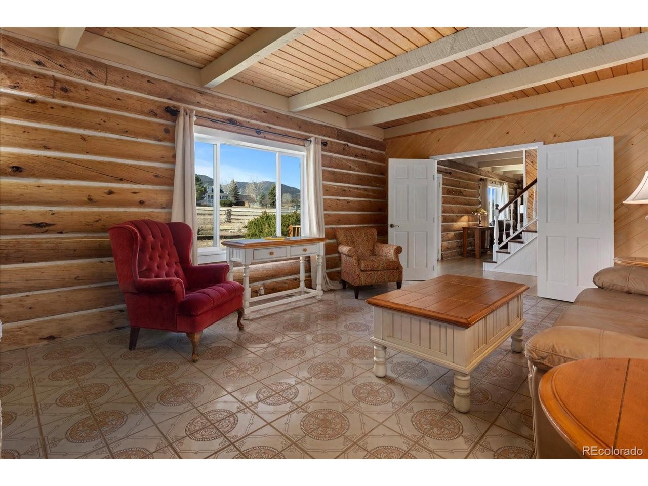 Family Room - Wood burning fireplace