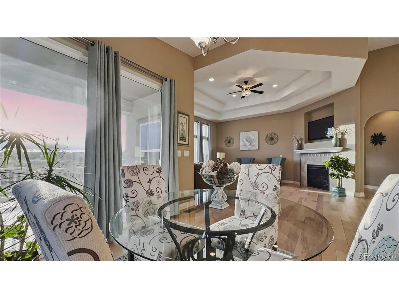 Informal Dining Nook with views into the elegant Living Room.