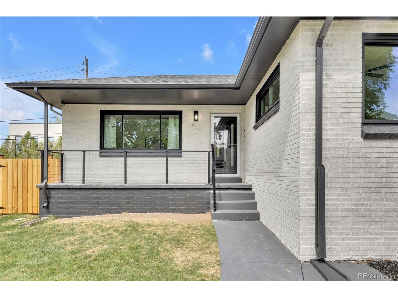 Front porch with modern railing!
